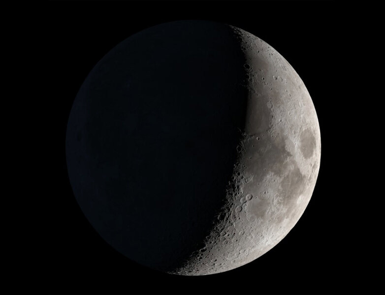 The phase of the Moon on 29 February, 2020. Why? Because it's pretty, and I figured this would be a good break from the math. Credit: NASA's Scientific Visualization Studio