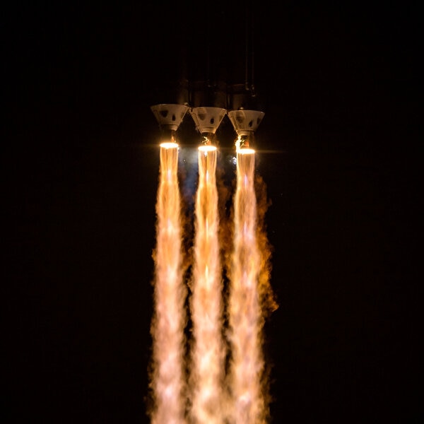 Gorgeous shot of the Delta IV Heavy rocket’s engines as it propels the Parker Solar Probe toward the Sun. Credit: NASA/Bill Ingalls