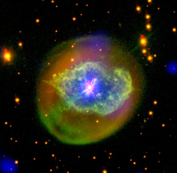 Another “born-again” nebula, Abell 78, shows very similar features to Abell 30, especially in its central region. Credit: ESA/XMM-Newton/J.A. Toalá et al. 2015