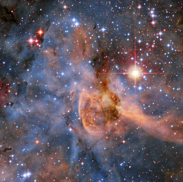 The sprawling Carina Nebula is one of the busiest stellar nurseries in our galaxy, loaded with dust, gas, and stars. Credit: SPECULOOS Team/E. Jehin/ESO