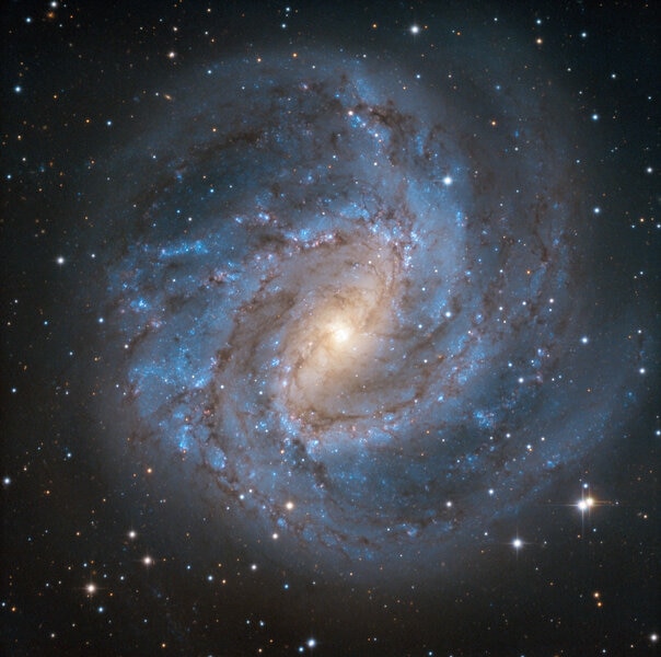 The nearby spiral galaxy M83 as seen by the SPECULOOS telescopes. Credit: SPECULOOS Team/E. Jehin/ESO