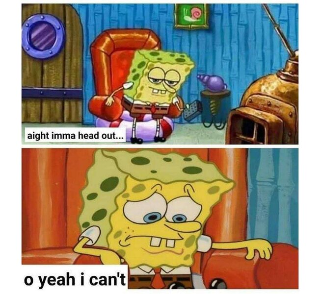 SpongeBob head out meme