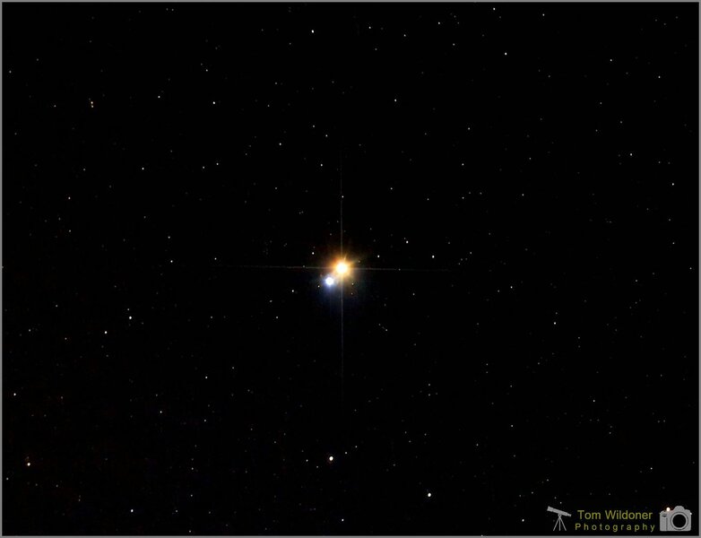 Another view of the visual double star Albireo in Cygnus.  Credit: Tom Wildoner