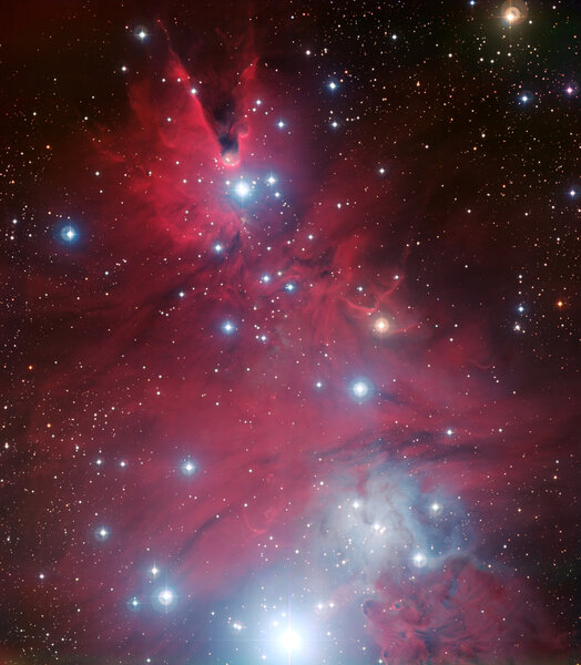 Wider view of NGC 2264, showing the Cone nebula. Credit: ESO
