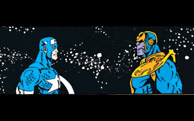 Captain America vs Thanos in Marvel Comics