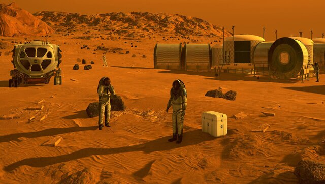 NASA image of a future Mars colony