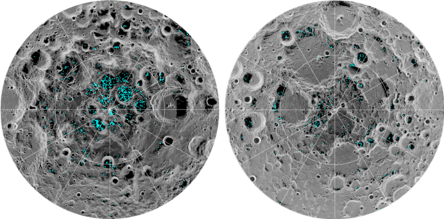 Ice on South and North Lunar Poles