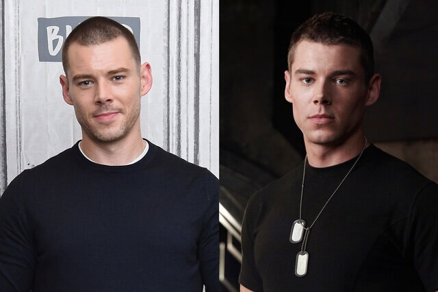 Split image of Brian J Smith now and on Stargate Universe