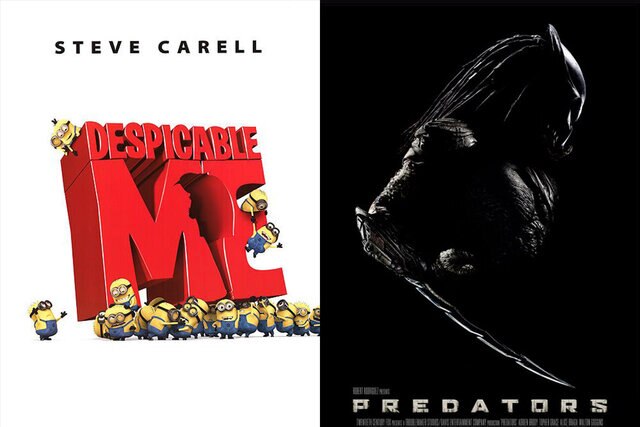 Posters for Despicable Me (2010) and Predators (2010)