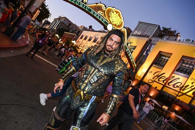Aquaman cosplayer on Day 1 of SDCC 2023