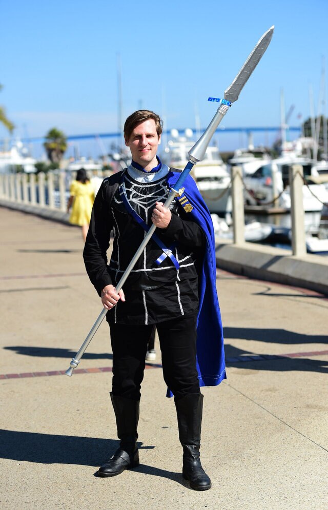 A cosplayer dresses as Dimitri from Fire Emblem on Day 2 of SDCC 2023