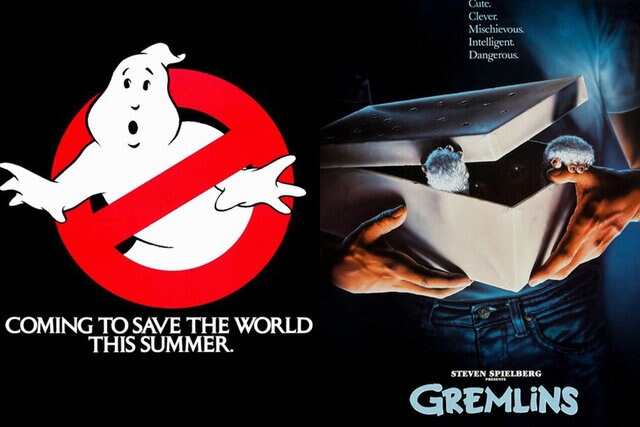 Posters for Ghostbusters (1984) and Gremlins (1984)