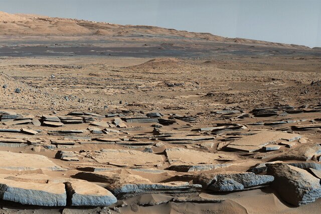 A photo of Gale crater on Mars taken by NASA's Curiosity rover.