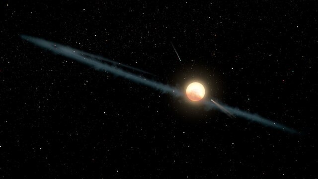 A dust ring around Boyajian’s Star caused by an evaporating exomoon may be the reason behind the star’s bizarre behavior. Credit: NASA/JPL-Caltech