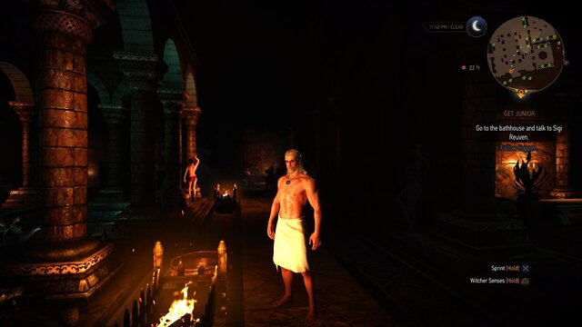 Geralt of Rivia Witcher 3 bath 2