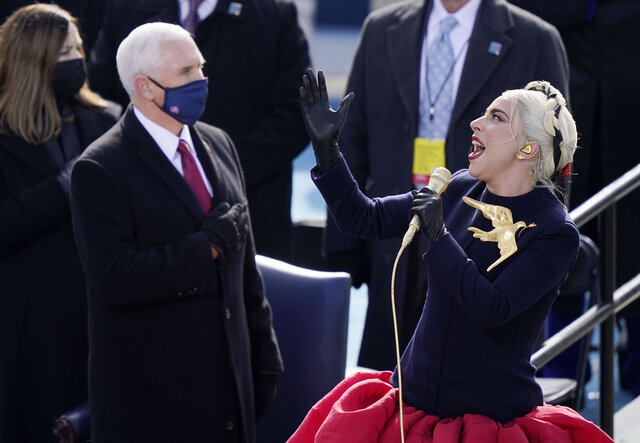 Lady Gaga singing at inauguration