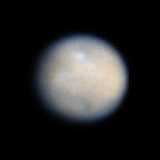 This is the highest-resolution image of Ceres from Earth, taken using Hubble Space Telescope in 2003/2004.