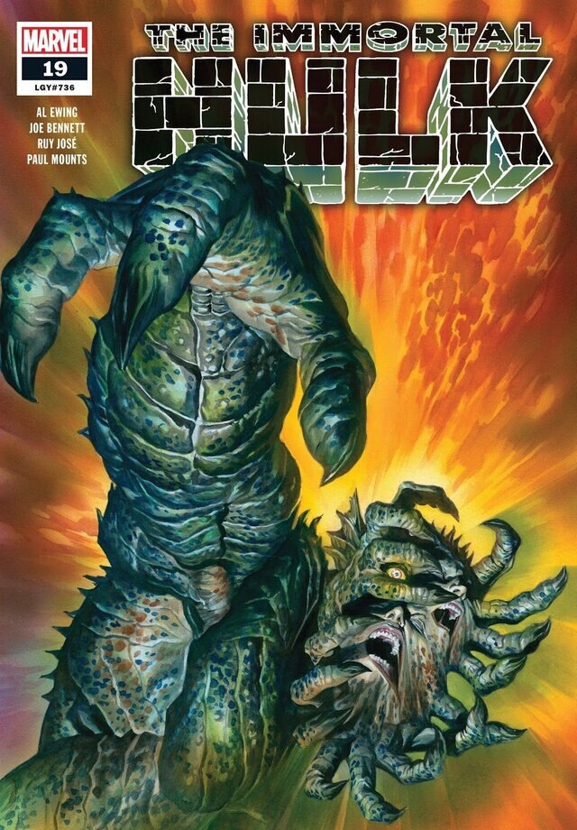 Immortal Hulk #19 (Writer Al Ewing, Art by Joe Bennett, Cover by Alex Ross)