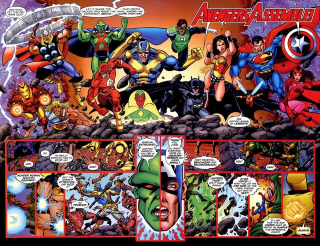 JLA/Avengers #4 (Written by Kurt Busiek, Art by George Perez)