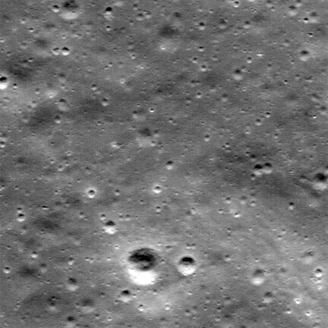 Animation of two LRO frames showing the before and after shots of a fresh impact crater. Credit: NASA/GSFC/Arizona State University