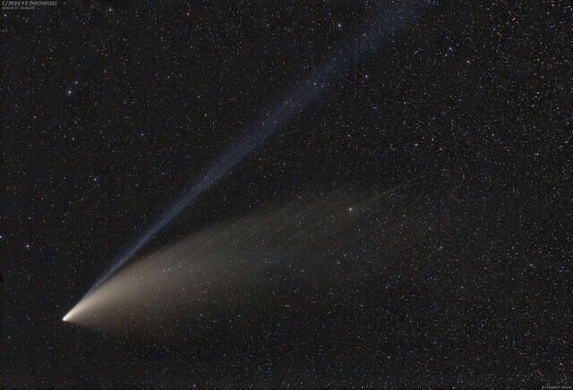 A spectacular shot of the comet NEOWISE taken on 17 July 2020. Credit: Damian Peach