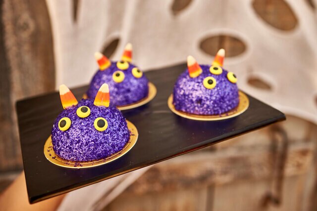 Purple three-eyed pastries