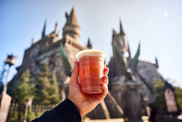  Butterbeer in front of Hogwarts Castle at A Taste of Universal