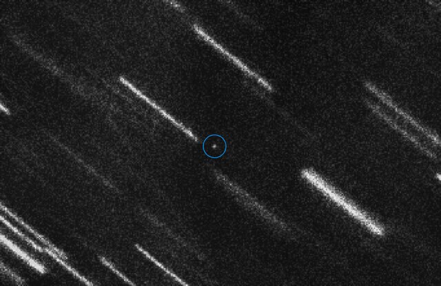The recovery image of asteroid 2012 TC4 taken on July 27, 2017 using the VLT, while the asteroid was still over 60 million kilometers from Earth.