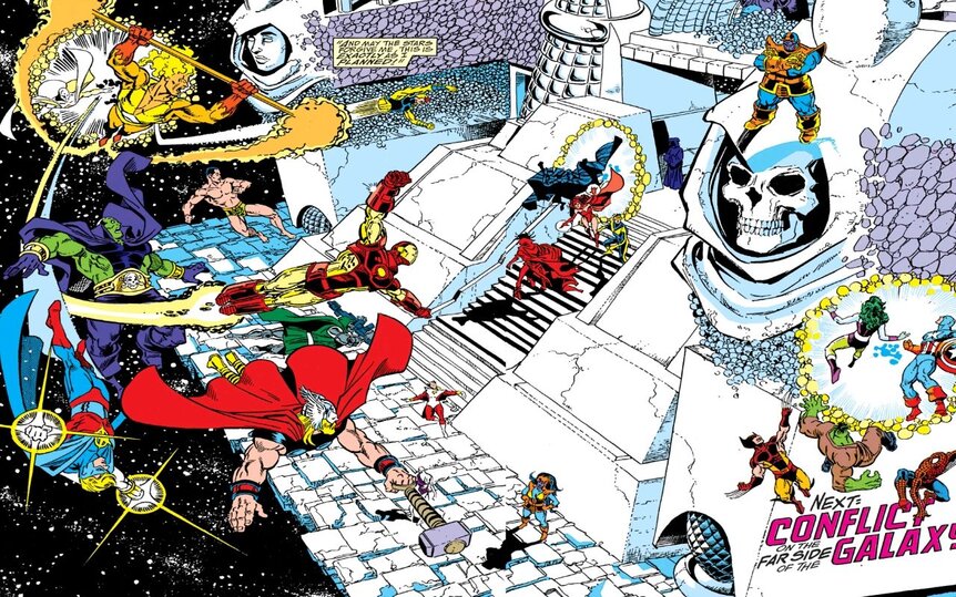 Avengers assemble in Infinity Gauntlet #3