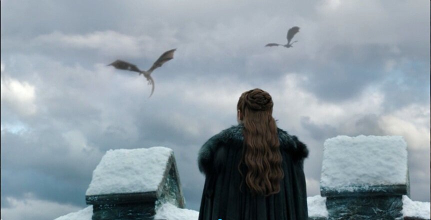 Sansa looking at dragons Game of Thrones