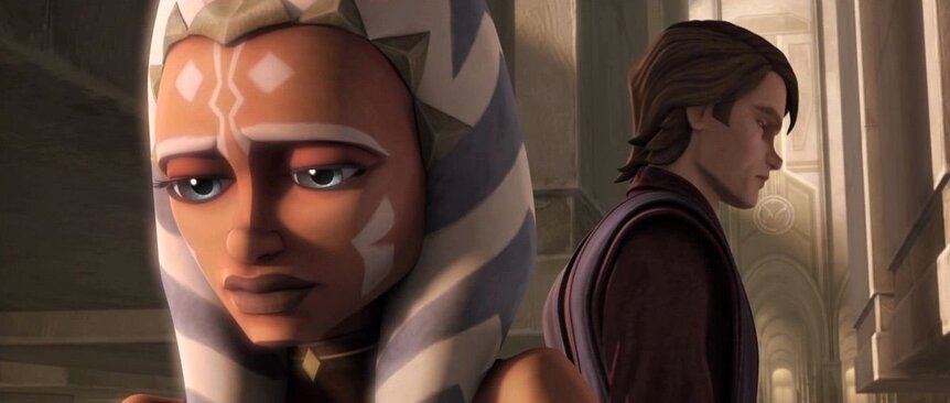Ahsoka and Anakin in Star Wars The Clone Wars