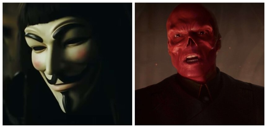 Hugo Weaving Guy Fawkes & Red Skull