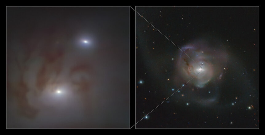 NGC 7727 has two nuclei, each with a supermassive black hole