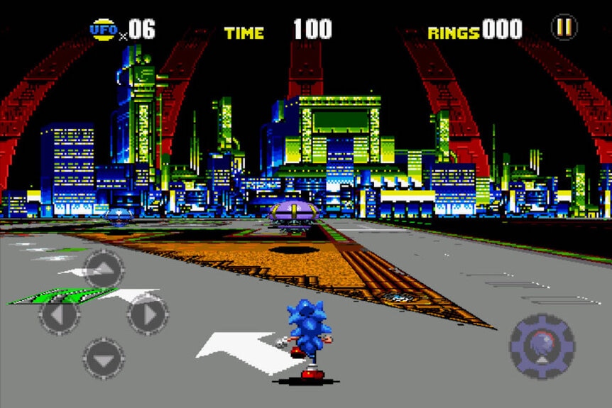 A screenshot from the game Sonic CD by SEGA