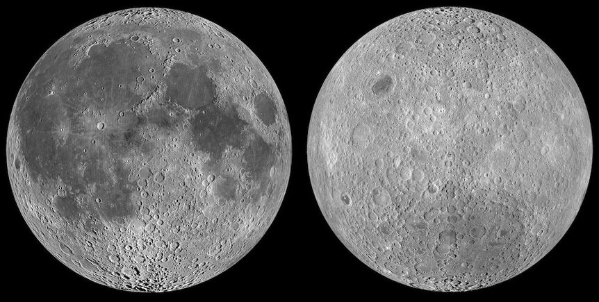Near (left) and far (right) sides of the Moon