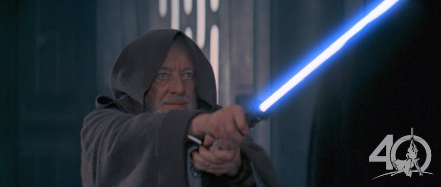 Obi-Wan Kenobi (Alec Guiness) in Star Wars: Episode IV – A New Hope
