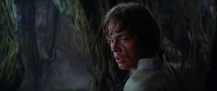 Luke in the Dagobah Cave in Star Wars: Empire Strikes Back