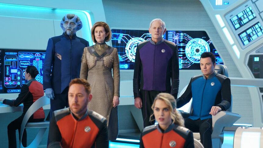 The cast of Season 3 Episode 4 of The Orville: New Horizons.
