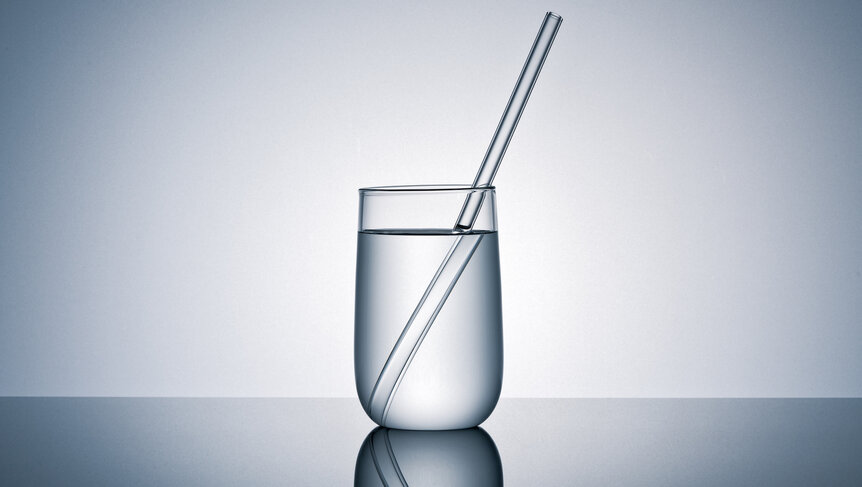 Reusable Glass Material Drinking Straw in Drinking Glass