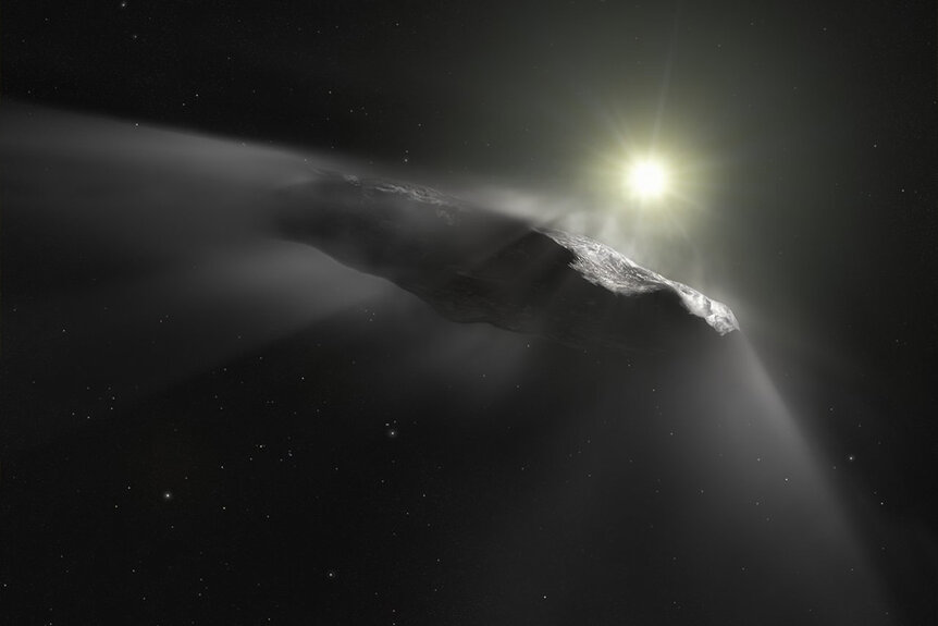 Artist impression of the interstellar object ‘Oumuamua.