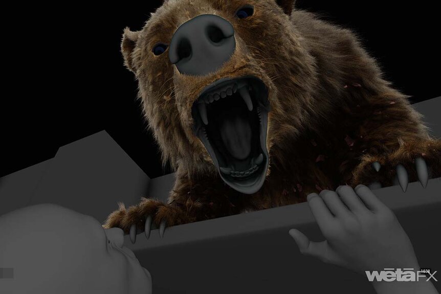 VFX of the bear in Cocaine Bear (2023)
