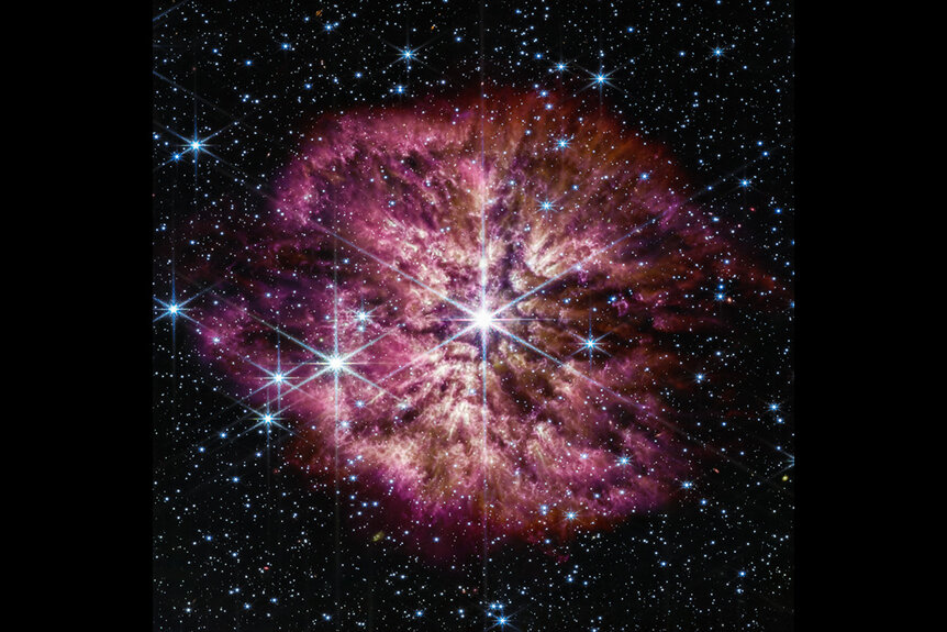 Hubble image of Wolf-Rayet 124 (WR 124)