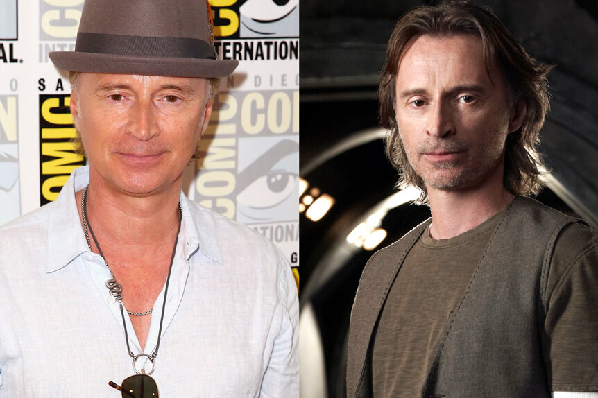 Split image of Robert Carlyle now and on Stargate Universe