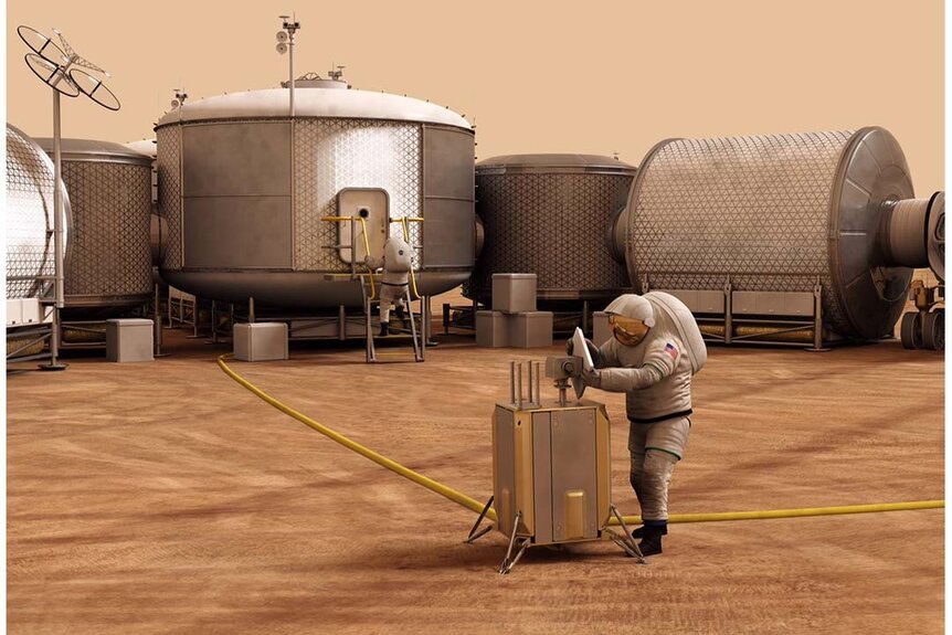 Artist's rendering of a Martian habitat