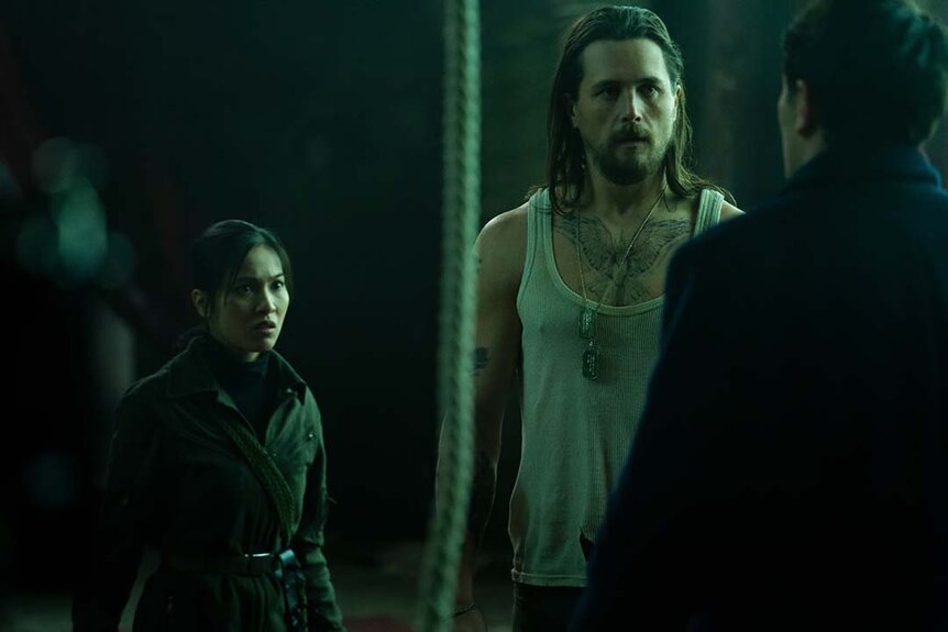 (L-R) Nhung Kate as Yen and Ben Robson as Frankie in The Continental: From the World of John Wick