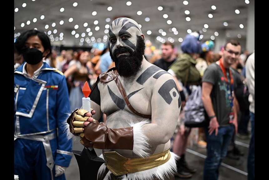 A cosplayer poses as Grog during New York Comic Con 2023 - Day 1 at Javits Center.