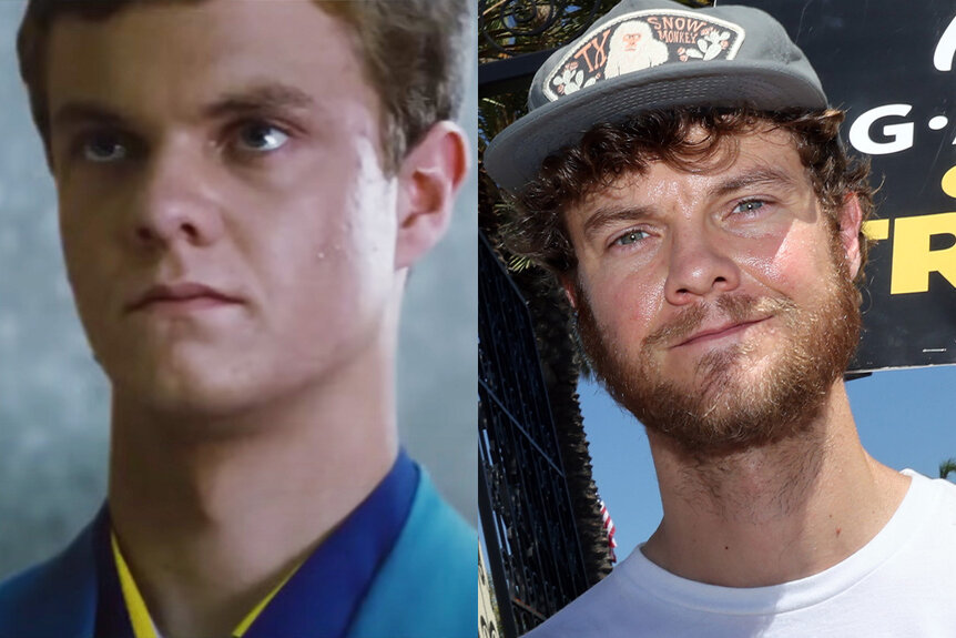 A side-by-side of Jack Quaid in Hunger Games (2012) and in 2023.