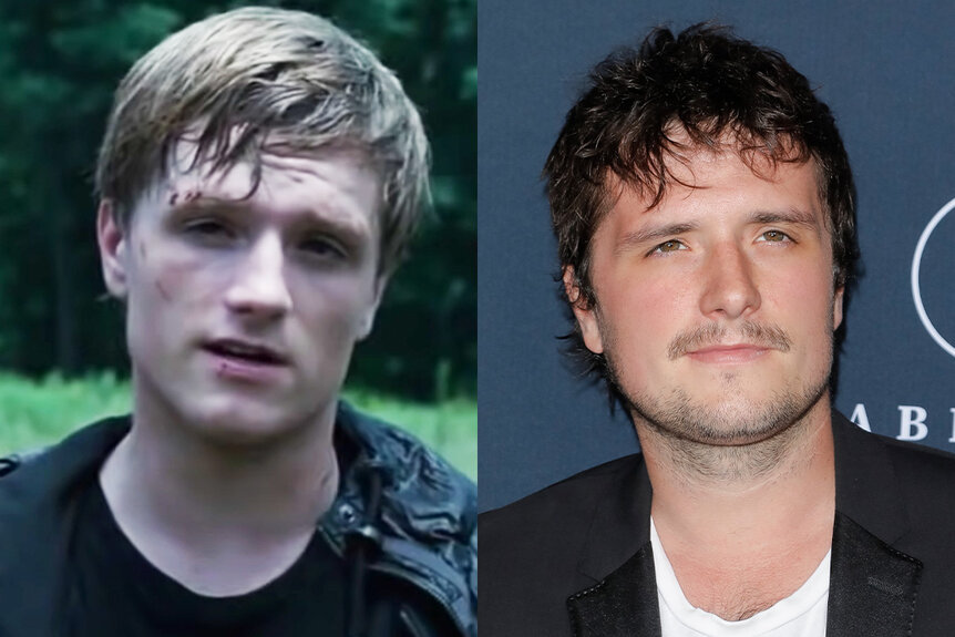 A side-by-side comparison of Josh Hutcherson in Hunger Games (2012) and in 2019.