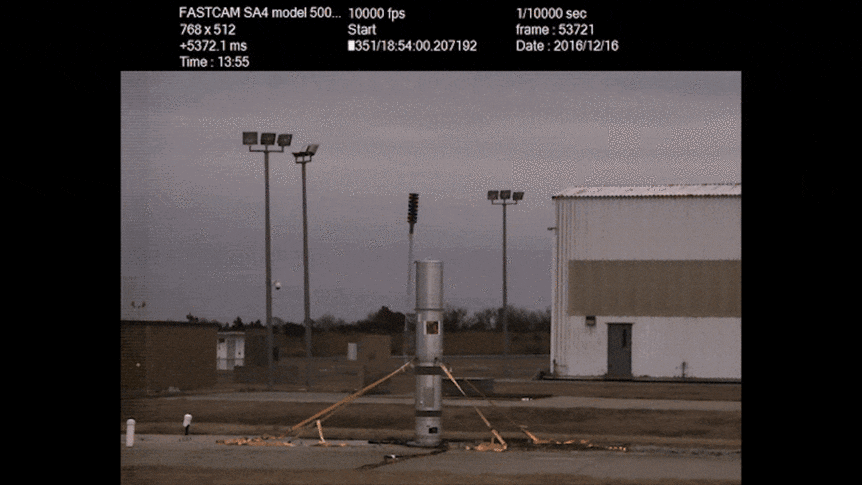 A gif of an explosive water tank test