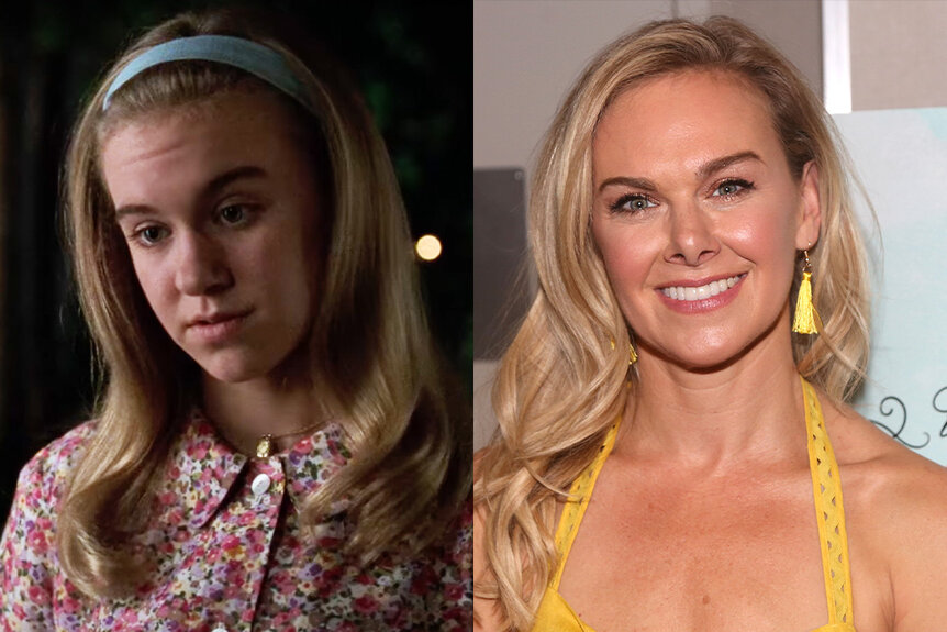 A side by side comparison of Laura Bell Bundy in Jumanji (1995) and in 2023.